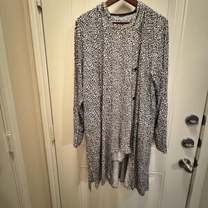 Cuddl‎ Duds Animal Print Sleeveless Sleeping Gown With Matching Robe Sz 1X